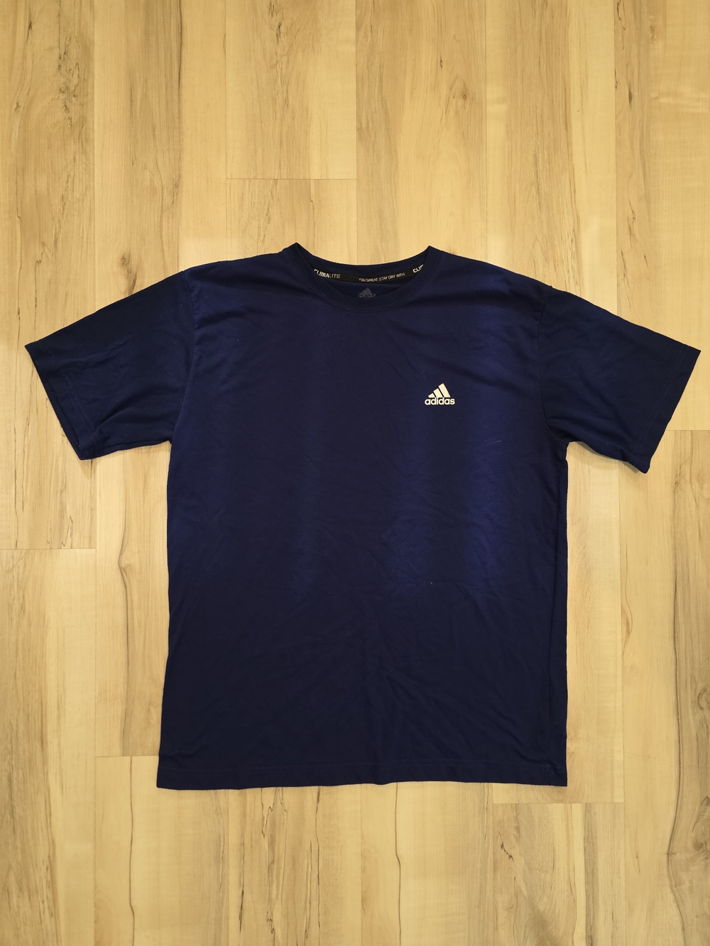 adidas Navy Short-Sleeve Athletic Tee with Chest Logo